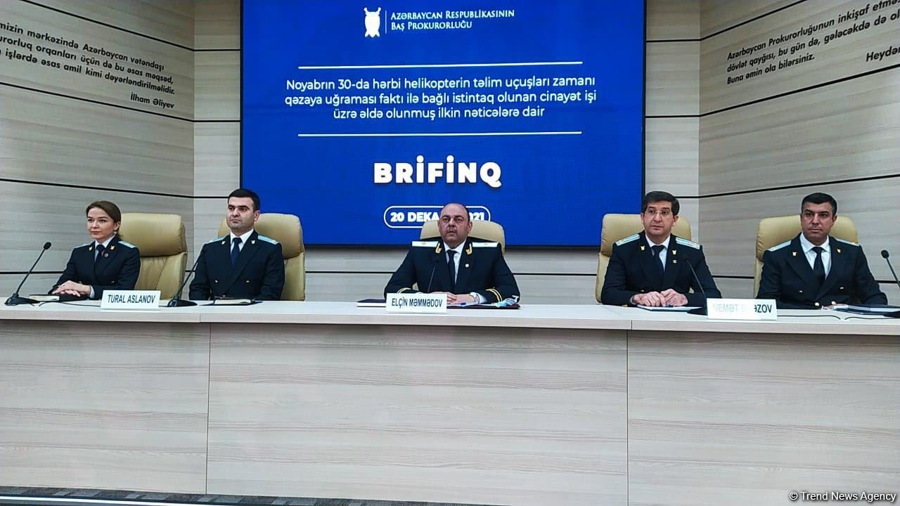 Baş Prokurorluq Qaraheybətdəki helikopter qəzasının səbəblərini açıqlayır - CANLI
