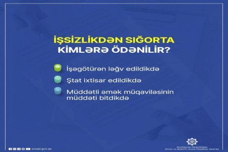 İşsizlikdən sığorta ödənişinin təyin olunması şərtləri yumşaldılıb İşsizlikdən sığorta ödənişinin təyin olunması şərtləri yumşaldılıb