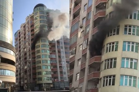 Bakıda yaşayış binasında yanğın - YENİLƏNİB 