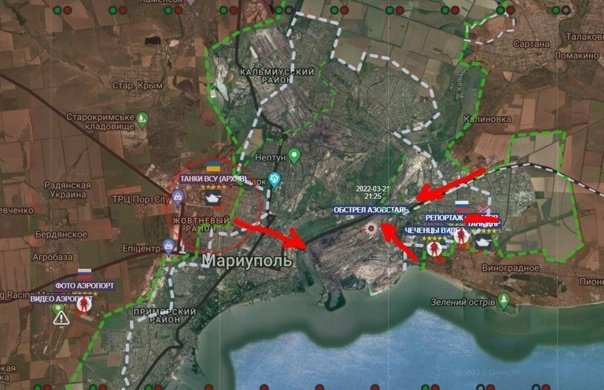 Ukraynadakı hərbi əməliyyatların YENİ XƏRİTƏSİ: Böyük şəhərlər bombalanır, Mariupol ətrafındakı...