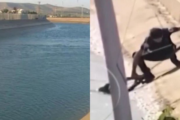 Türkiyədə polis suvarma kanalına düşən qadının həyatını xilas etdi Türkiyədə polis suvarma kanalına düşən qadının həyatını xilas etdi